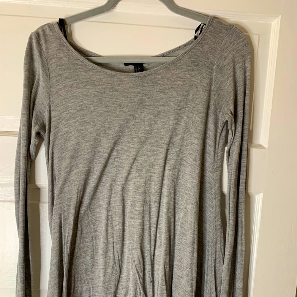 Oversized Flowy Grey Top